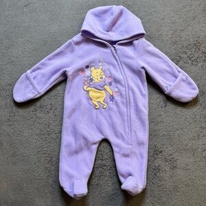 Disney Winnie the Pooh 3-6 Months Baby Bunting Embroidered Warm Fleece Snow Suit